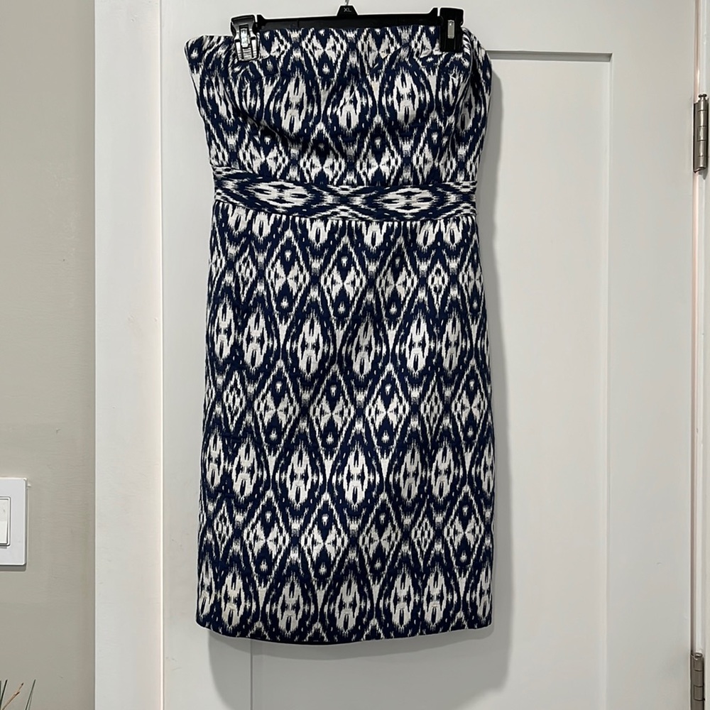 Banana republic 10P strapless dress navy white